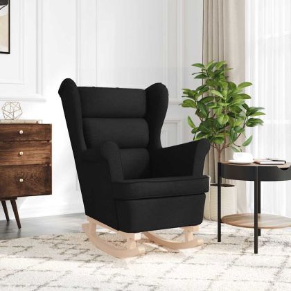 Люлеещ се стол черен 74x90x102 cm плат