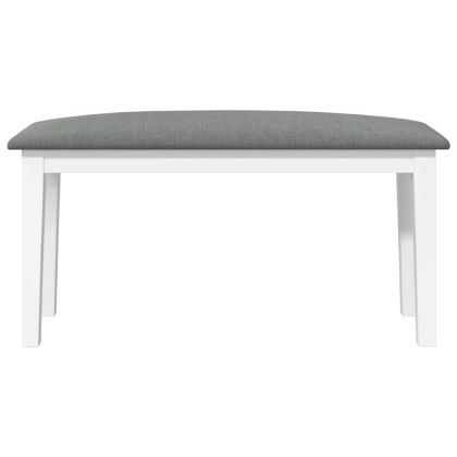 Пейка 90 cm Бяла масивна дървесина Гума