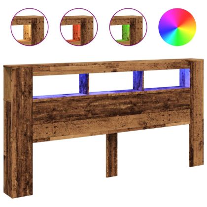 LED табла за глава Старо дърво Инженерна дървесина