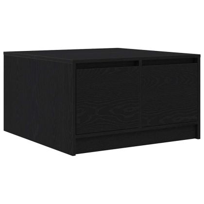 Масичка за кафе с чекмеджета Черен дъб 70,5x70x40 см
