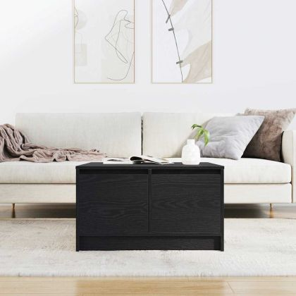Масичка за кафе с чекмеджета Черен дъб 70,5x70x40 см