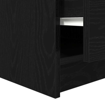 Масичка за кафе с чекмеджета Черен дъб 70,5x70x40 см