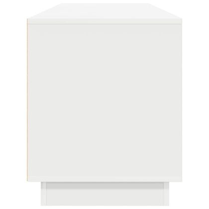 ТВ шкаф с LED осветление, бял, 193,5x41x50 см