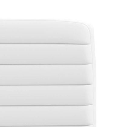 Трапезни столове, 4 бр, бели, изкуствена кожа