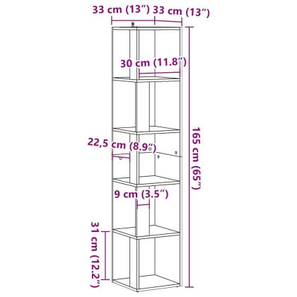 Ъглов шкаф Старо дърво 33x33x165 cm Инженерна дървесина