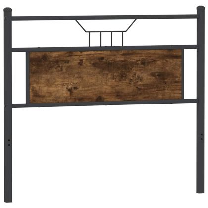 Резервна табла за легло, опушен дъб, 100 см, инженерно дърво и стомана