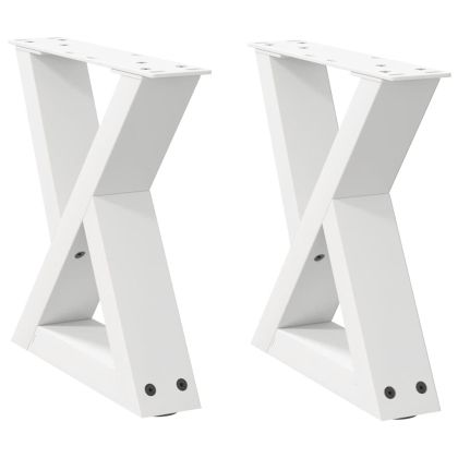 Крака за масичка за кафе, 2 бр., бели, 40 x (30-31,3) см, стомана
