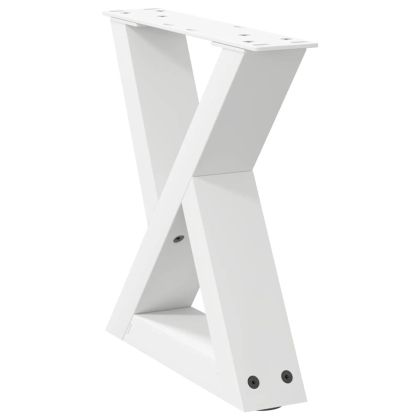 Крака за масичка за кафе, 2 бр., бели, 40 x (30-31,3) см, стомана