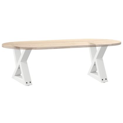 Крака за масичка за кафе, 2 бр., бели, 40 x (30-31,3) см, стомана