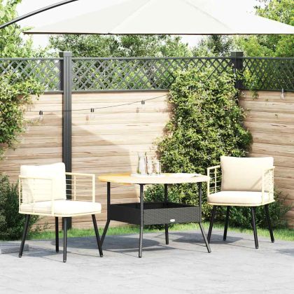 Градински столове 2 бр. с възглавници Natural Poly Rattan