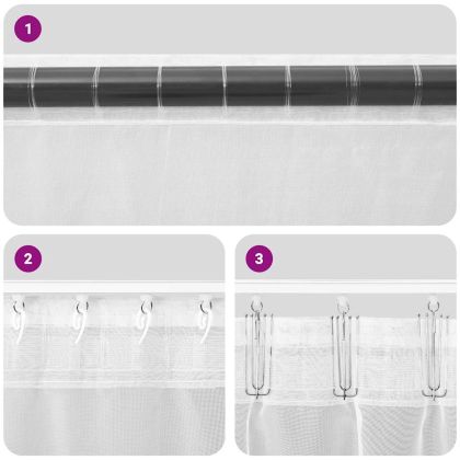 Пердета от воал с примки, 2 бр, оранжево, 140x260 см