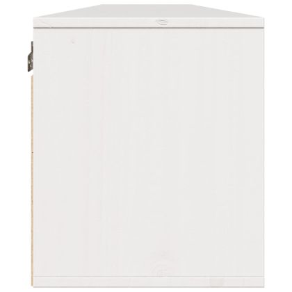 Стенни шкафове, 2 бр, бели, 100x30x35 см, бор масив