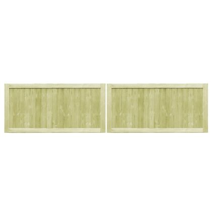 Градински порти, 2 бр, импрегниран бор, 300x75 см