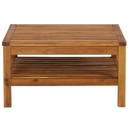 Маса за кафе, 65x65x35 см, акациево дърво масив