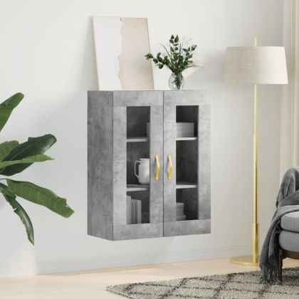 Стенен шкаф бетонно сив 69,5x34x90 см