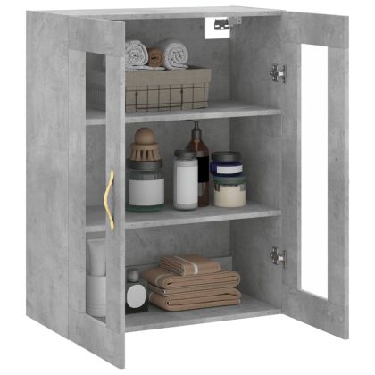 Стенен шкаф бетонно сив 69,5x34x90 см