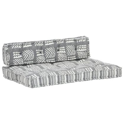 Палетна възглавница за диван, сива, текстил, пачуърк