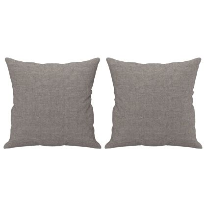 Комплект дивани 2 части с възглавници таупе текстил