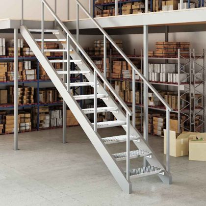 Решетъчно стъпало 60x24x7 см поцинкована стомана