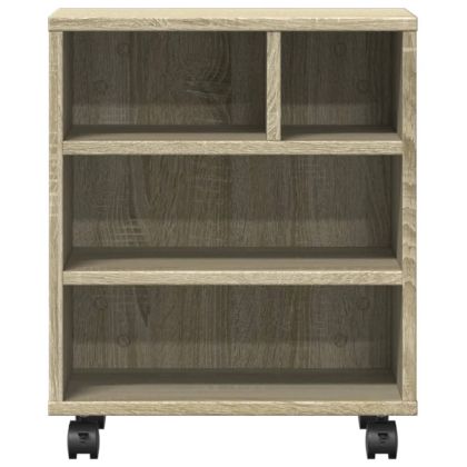 Стойка за принтер с колелца, сонома дъб, 41x32x48 см