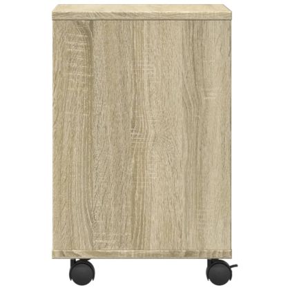 Стойка за принтер с колелца, сонома дъб, 41x32x48 см