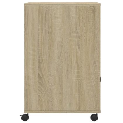 Стойка за принтер с колелца, сонома дъб, 60x48x74 см