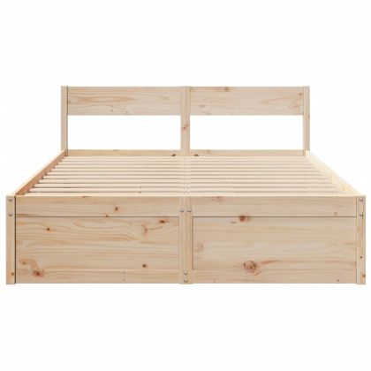 Рамка за легло без матрак, 150x200 см, масивна чамова дървесина