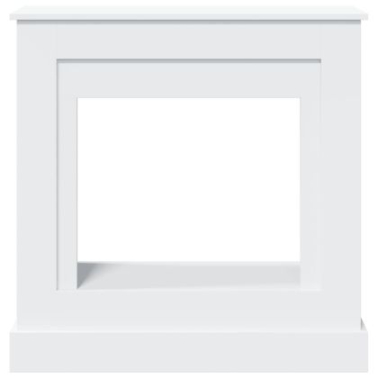 Облицовка за камина, бяла, 90x30x90 см, инженерно дърво