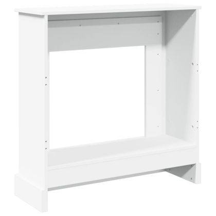 Облицовка за камина, бяла, 90x30x90 см, инженерно дърво