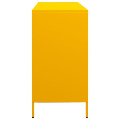 Бюфет, горчица жълто, 135x39x73,5 см, студеновалцувана стомана
