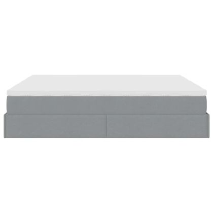 Османска легло с матраци, светлосиво, 180x200 см, плат