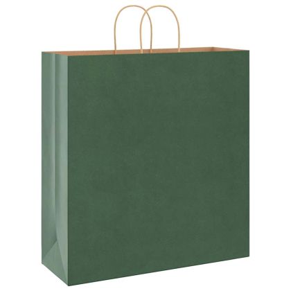 Хартиени торбички 250 бр с дръжки зелени 45x17x48 см