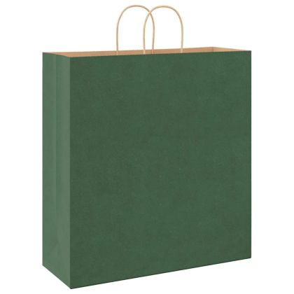Хартиени торбички 250 бр с дръжки зелени 45x17x48 см