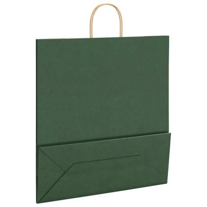 Хартиени торбички 250 бр с дръжки зелени 45x17x48 см