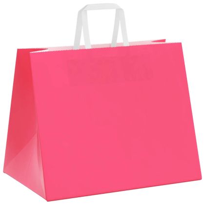Хартиени торбички 250 бр с дръжки розови 32x22x24 см