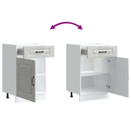 Кухненски шкаф, "Kalmar", бетонно сив, инженерно дърво