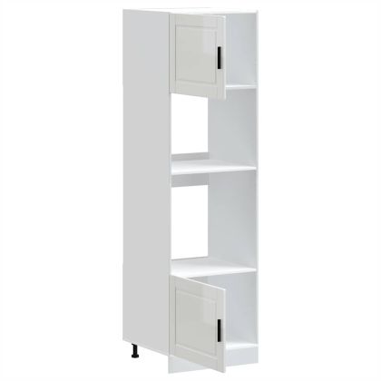 Шкафове за фурна 2 бр Porto, бял гланц, инженерно дърво