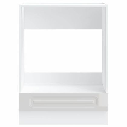 Шкаф за фурна, Kalmar, бял гланц, инженерно дърво