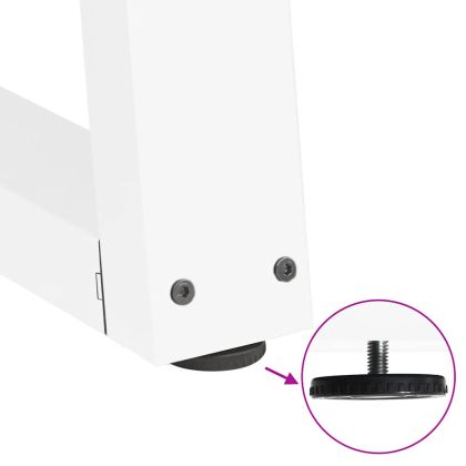 Крака за масичка за кафе, V-образни, 2 бр., бели, 60 x (30-31,3) см, стомана