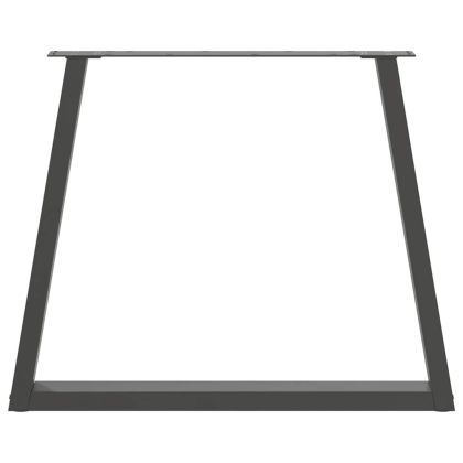 Крака за трапезна маса, V-образни, 3 бр., антрацит, 70x(72-73,3) см, стомана