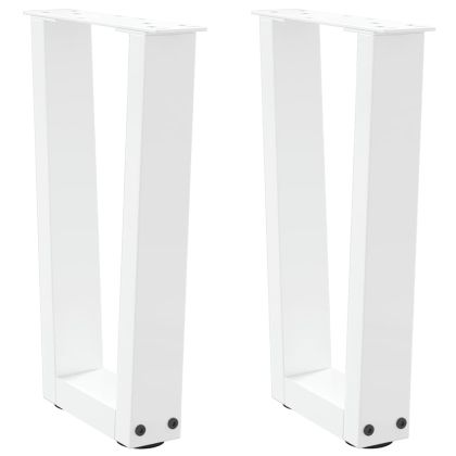 Крака за масичка за кафе, V-образни, 2 бр., бели, 28 x (42-43,3) см, стомана