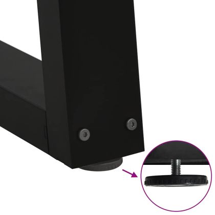 Крака за трапезна маса, V-образни, 3 бр., черни, 90 x (72-73,3) см, стомана