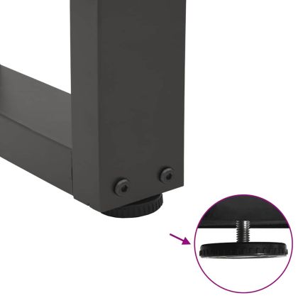 Крака за трапезна маса, V-образни, 2 бр., антрацит, 90x(72-73,3) см, стомана