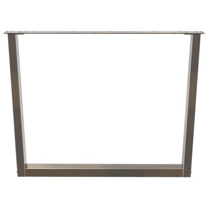 Крака за трапезна маса, V-образни, 3 бр., естествена стомана, 100 x (72-73,3) см, стомана