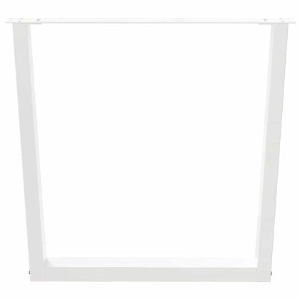 Крака за трапезна маса, V-образни, 2 бр., бели, 80x(72-73,3) см, стомана