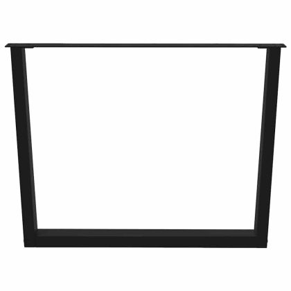 Крака за трапезна маса, V-образни, 2 бр., черни, 100 x (72-73,3) см, стомана