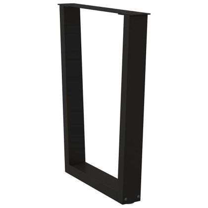 Крака за трапезна маса, V-образни, 2 бр., черни, 60 x (72-73,3) см, стомана