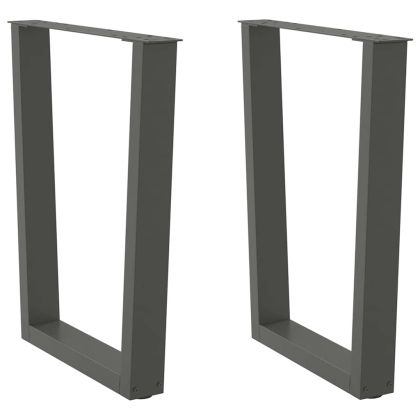 Крака за трапезна маса, V-образни, 2 бр., антрацит, 60x(72-73,3) см, стомана