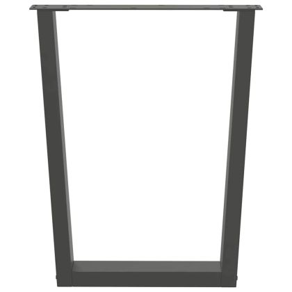 Крака за трапезна маса, V-образни, 2 бр., антрацит, 60x(72-73,3) см, стомана