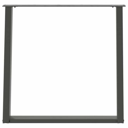 Крака за трапезна маса, U-образни, 2 бр., антрацит, 80x(72-73) см, стомана